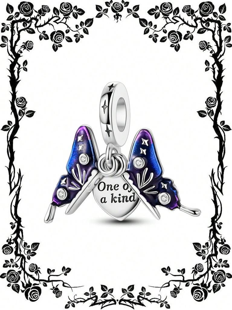 Charms Plata Colorful Butterflies Beads Charm Copper Plated Fit Charms Copperoriginal Bracelet For Jewelry Making Diy Charm