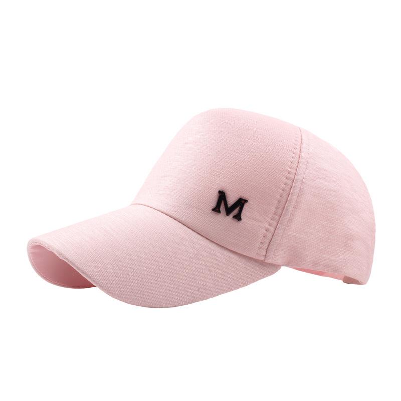 Sommer Damen Buchstaben M Standard Gebogene Krempe Kappe Outdoor Sonnenschutz Schirm Einfarbig Baseballkappe Trendige Sportkappe