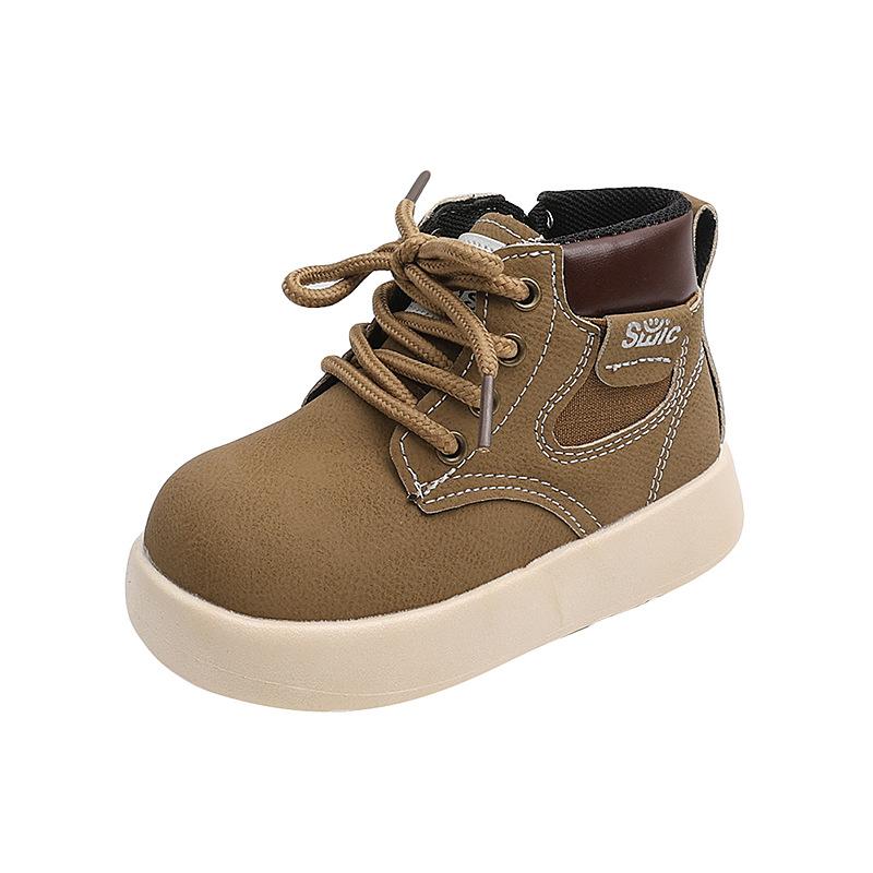 Children's Martin Boots with Soft Soles, New British Style Single Boots for Autumn and Winter, Soft Soled Boys' Ankle Boots, Girls' Boots