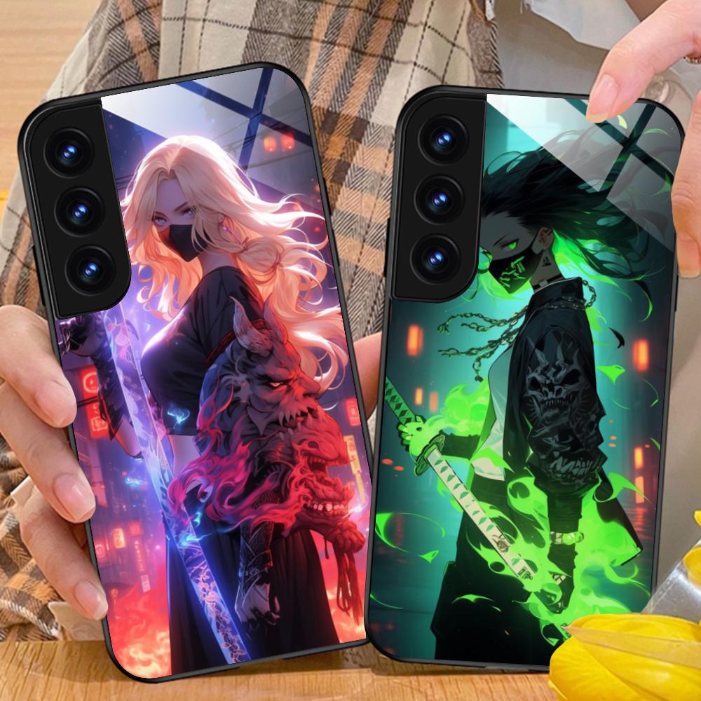 Anime-Mädchen Handyhülle für Samsung Galaxy S26 S25 S24 S23 S22 S21 S20 Note20 Plus FE Ultra Glas Bunte Hülle