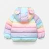 QOOLY Down Winter Padded Hooded Thick Coat for Cute Outerwear for Rainbow Size 100 Kids' Coat, Jacket, Girls, Toddlers, Color,