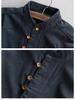 2025 Men's Casual Linen Shirt - Autumn/Winter Chinese Style with Stand Collar