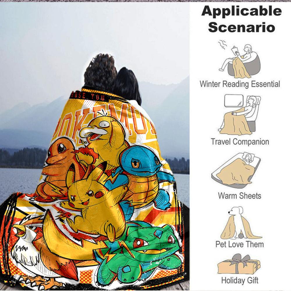 1pc Pokemon, Charmander Blanket Versatile for Couch, Office Bed