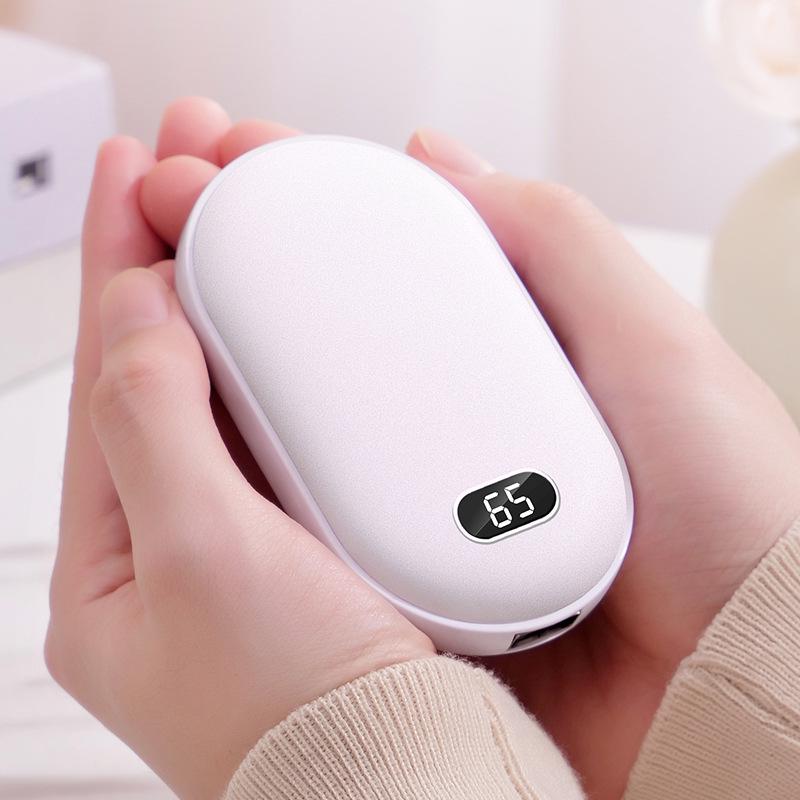 2-in-1 USB Rechargeable Hand Warmer & Charger with Digital Display
