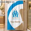 Serviette de Plage Olympique Marseille FC Nom Personnalisé Texte Serviette Douce Personnalisée pour Plage Piscine Intérieur Décoration Intérieure Cadeau