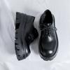 Fashion Fashion Mens Casual Leather Derby Shoes Men's Thick Sole Big Toe Trendy Shoes Men Lace-up Heightened Shoe #8133-R