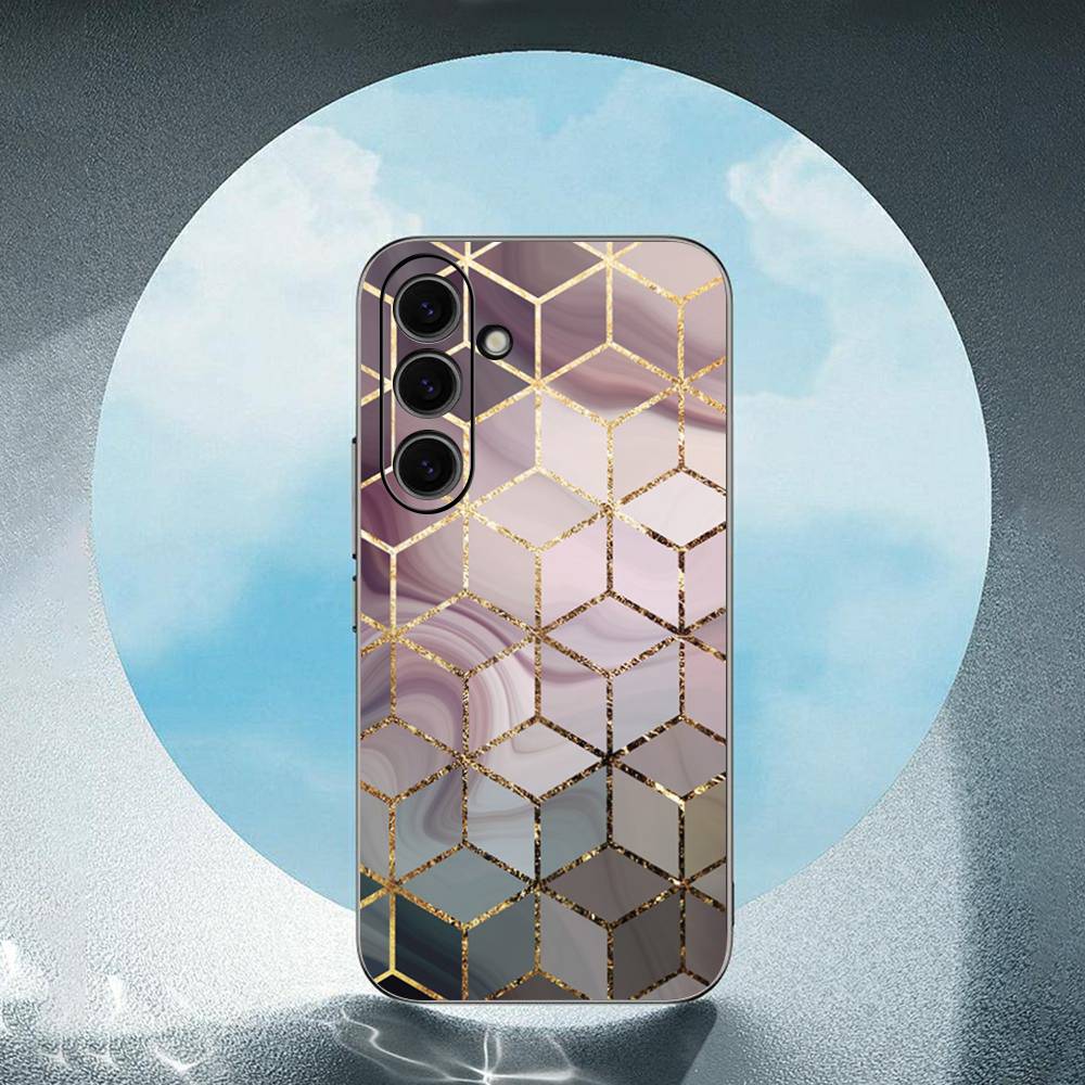 Marbled Pattern For Samsung Galaxy S25 S24 S23 Ultra S22 S21 Plus S20 Black Soft Silicone Protective Case