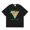 Men Women Streetwear Short Sleeve T-Shirt With Geometric Letter Print Loose Fit Cotton Tee Casual