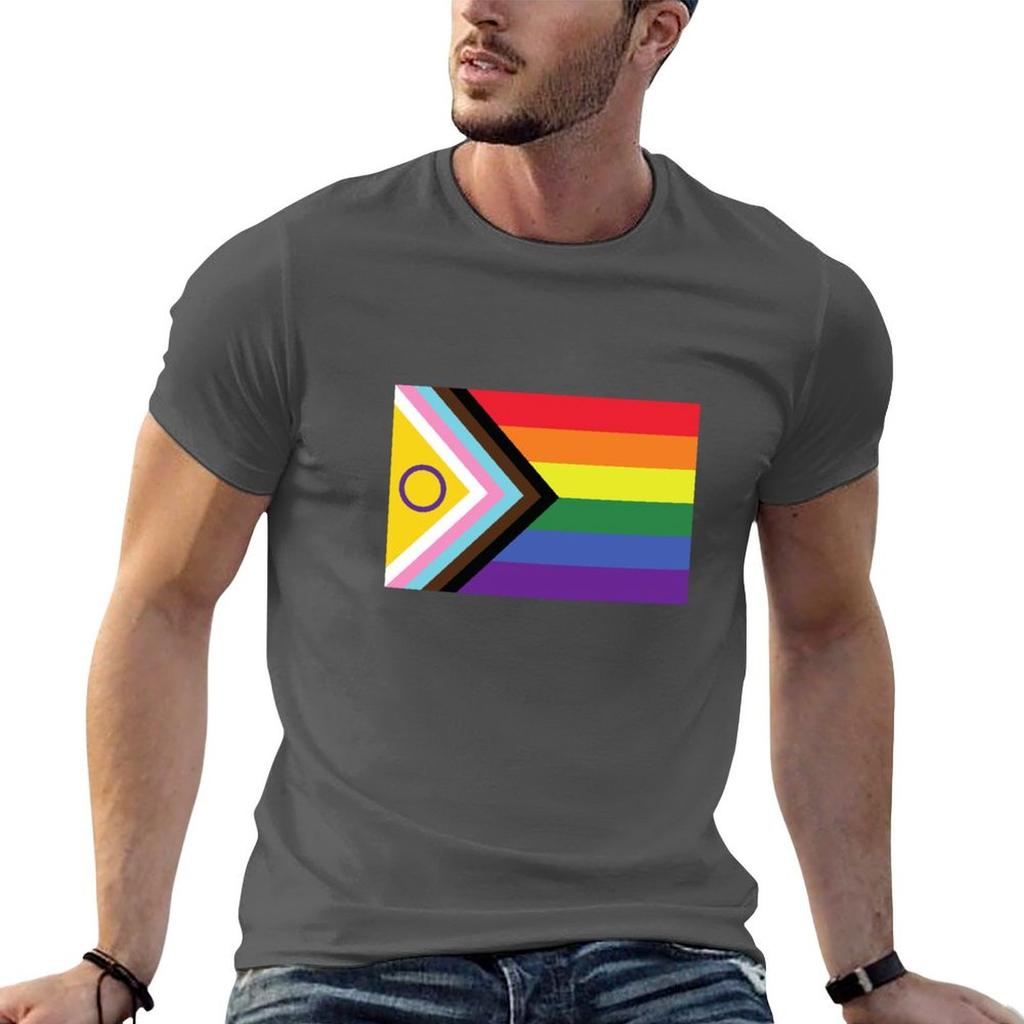 Intersexinclusive Rainbow Pride Flag Tshirt Labor Work Casual Tshirt