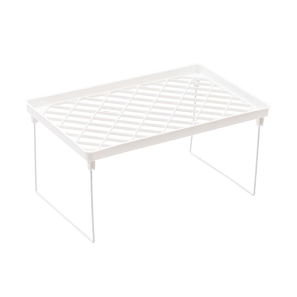 Stacking Cabinet Shelf Stackable Foldable Stand Rack Space Saving Shelf for Kitchen Bathroom Pantry Cupboard Home Office