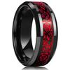 Fashion 8mm Men's Stainless Steel Celtic Dragon Ring Inlay Red Green Black Carbon Fiber Ring Wedding Band Charm Jewelry Gifts