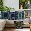 4 Pcs Bohemian Peacock Feathers Single-Sided Printed Pillowcase Cushion Cover,Suitable For Living Room,Bedroom,Car Decoration
