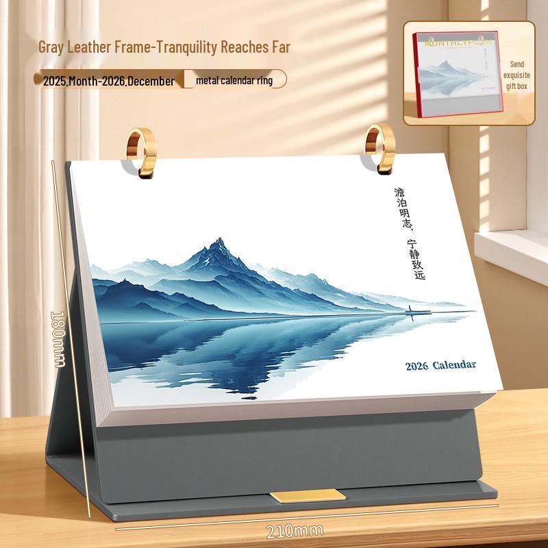 Calendario de Oficina de Cuero Personalizado 2026: Adorno de Calendario de Mesa Mensual Creativo para Negocios y Promociones