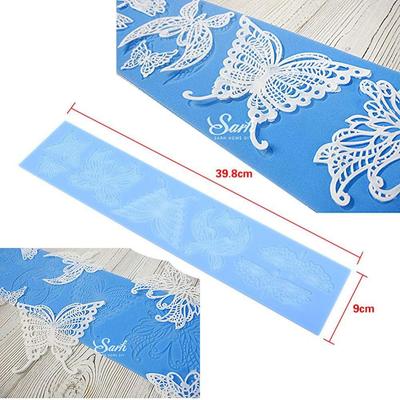 Sugar Edible Butterfly Dragonfly Lace Cake Silicone Embossing Mat Texture Fondant Impression Lace Mat Decorating Mold Gum Paste Cupcake Topper Tool