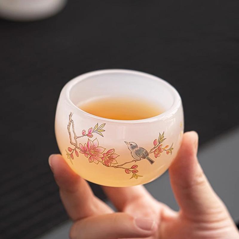 Ice Glazed Kung Fu Tea Set Eyebrows Cover Bowl Teacup Gift Box Home Office High-end Gifts