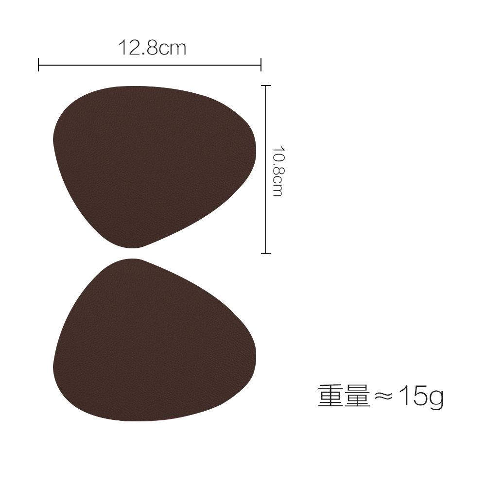 Hochwertiges zweifarbiges Leder-Tischset für den Haushalt, dreieckig, oval, wasserdicht und ölabweisend, wärmeisolierende Matte, Schüsseluntersetzer, Untersetzer, Tischset