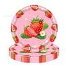 Cute Strawberry Disposable Tableware Set Kids Birthday Party Plates Cups Tablecloth Decor