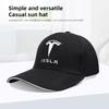 For Tesla Car Emblem Embroidery Snapback Baseball Cap Spring And Autumn Outdoor Adjustable Auto Logo Casual Hats Sunscreen Hat