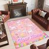 Unicorn Theme Crystal Velvet Floor Rug Personalized Custom Name Text Warm Carpet Home Decoration
