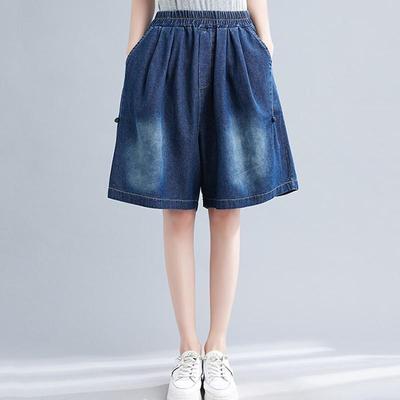 High Waist Plus Size Vintage Casual Loose Summer Denim Shorts for Women Short Jeans