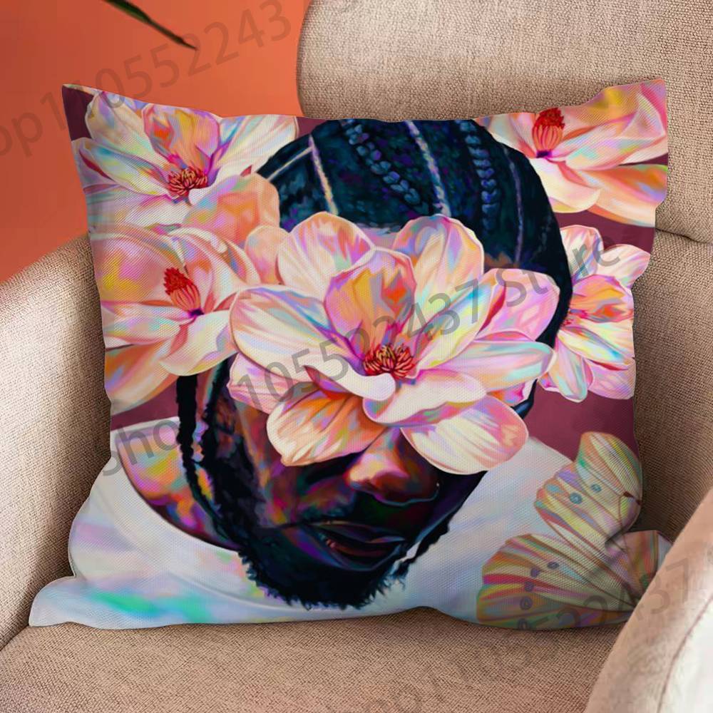 Rapper KKendrick Lamar Cartoon Printing Pillowcase Customized Pillow Cover for Sofa Home Decor