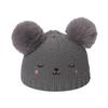 ins European and American fashion winter new double hairball wool hat pullover hat girls children's cartoon knitted hat 2025