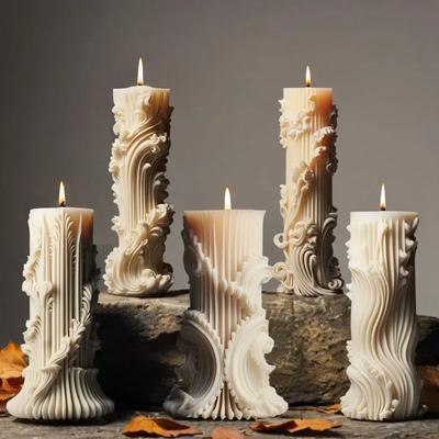 DIY European Cylinder Scented Candle Silicone Mold Simple Column Molds Candle Making Handheld Gift Grinding Tool Home Decoration