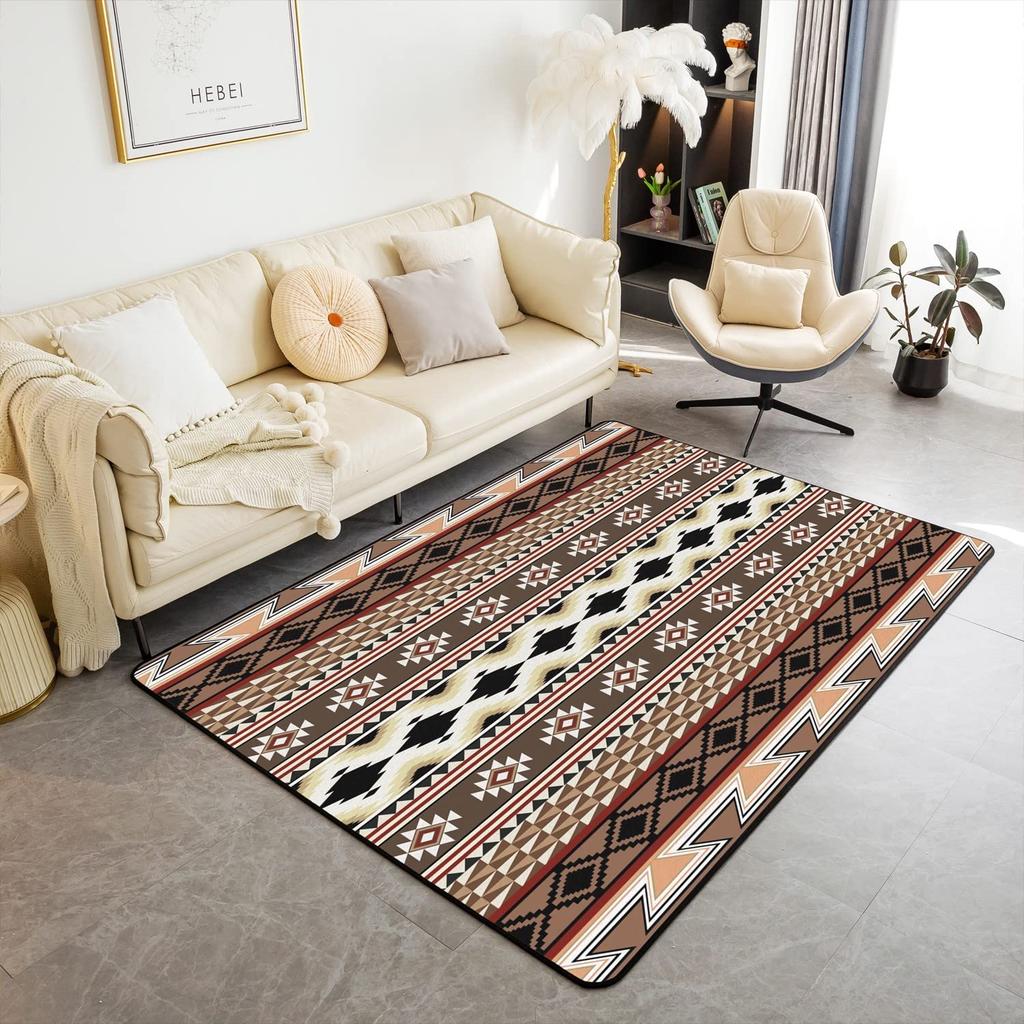 Western Aztec Living Room Rug Exotic Nordic Style Bohemian Floor Mat Ethnic Tribal Arrow Doormat Country Retro Geometric Carpet