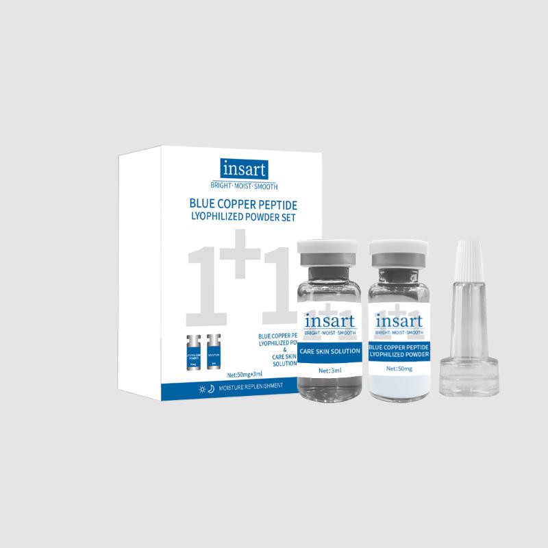 Blue Copper Peptide Lyophilized Powder Set Deep Hydrating Brightening Face Skincare Set for Dry Combination Skin Types
