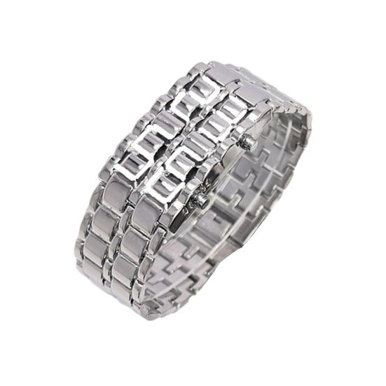Men Digital Watch Large Screen Electroplated High Accuracy Decorative Cool Style Individual Stainless Comfortable Strap Lighweight Men Wristband