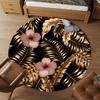 1pc Tropical Leaves Flowers Round Chair Mat Office Area Rug - Non-Slip, Floor Mat for Office, Bedroom, and Indoor Decor P127195