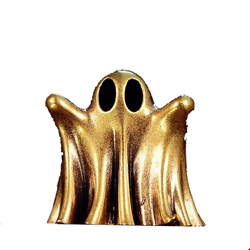 Punk Brass Halloween Ghost Small Statue Vintage Miniatures Figurines Desktop Decorations Crafts Home Decors Ornaments Sculptures