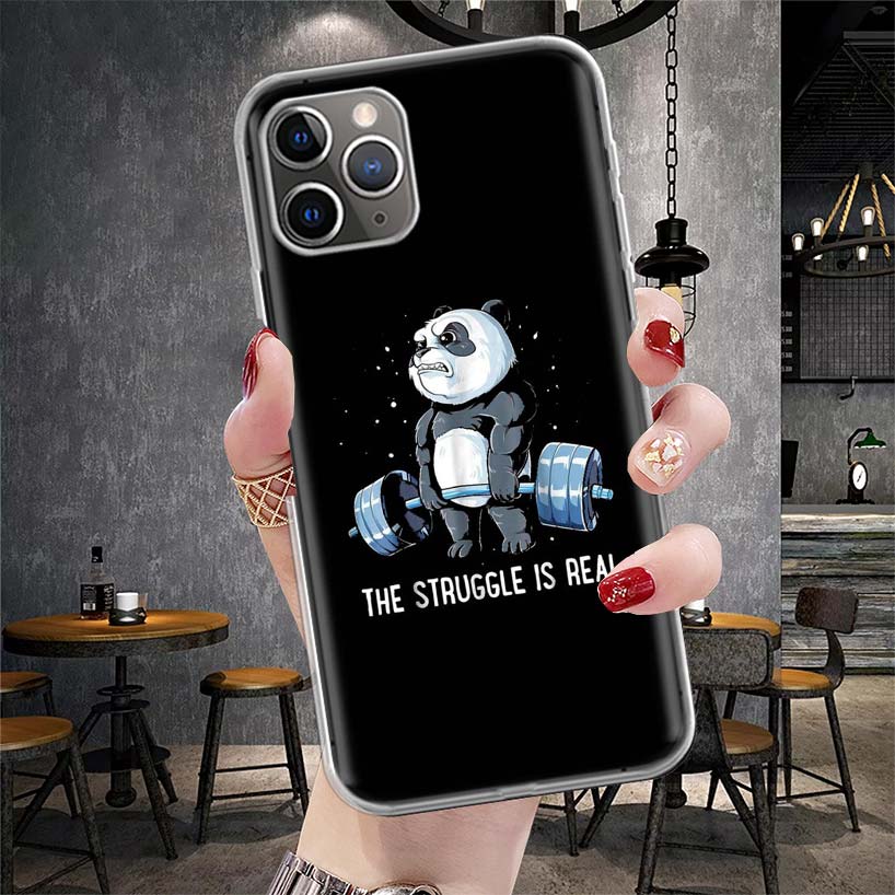 Bodybuilding Gym Fitness Muscle Soft Phone Case For IPhone 11 17 Air 16E 16 Pro Max 15 + 14 Plus 13 Mini 12 Apple 7 SE 8 Fundas