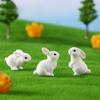 8pcs Easter Rabbit Miniature Statues Mini Desktop Ornaments  Fairy Garden Accessories