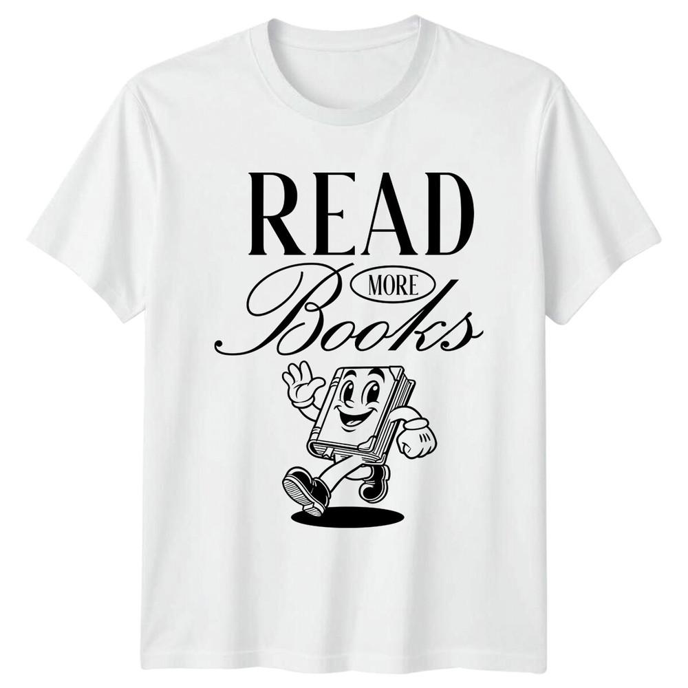 Read More Books Cartoon Book Lover Graphic TShirt S