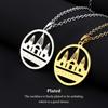 Stainless Steel Necklace Unisex Solid Color Ethnic Electroplated Geometric Choker Jewelry Pendant Birthday Gift