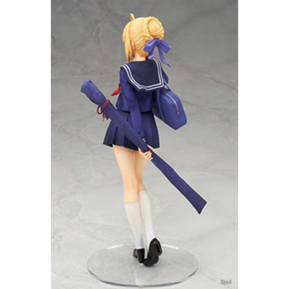 22CM Anime Fate/Stay Night Altria Pendragon Figure 1/7 School Uniform Dress Up Model Toy Gift Collection Action Figure PVC