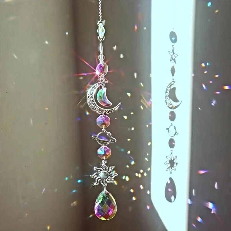

Galaxy Star Moon Crystal Wind Chime Pendant for Home Decor Garden Suncatcher Dream Catcher Pendant Holiday Party Supplies чистый