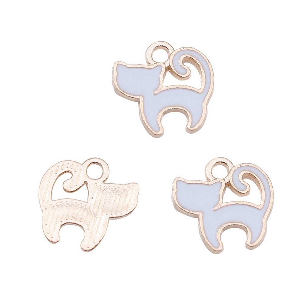 Enamel Charms Cats Pendants For Cute Pet Lover Jewelry Making Accessories