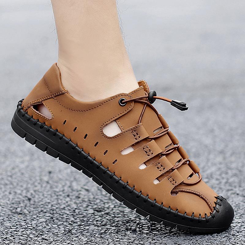 Outdoor Sandals Men Breathable Casual Shoes For Men Summer Beach Sneakers Male Large Size 48 Casual Leather Sandals