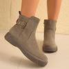 Side Zipper Foreign Trade Platform Short Boots Women's Spot Large Size Retro Belt Buckle Martin Boots 2025 Autumn New