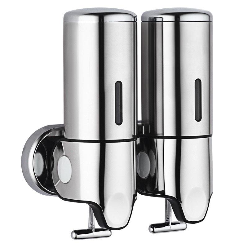 Wall-Mounted Stainless Steel Manual Soap Dispenser for Bathroom