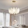 Postmodern Minimalist Feather Glass Chandelier for Living Room, Master Bedroom, or Dining Area