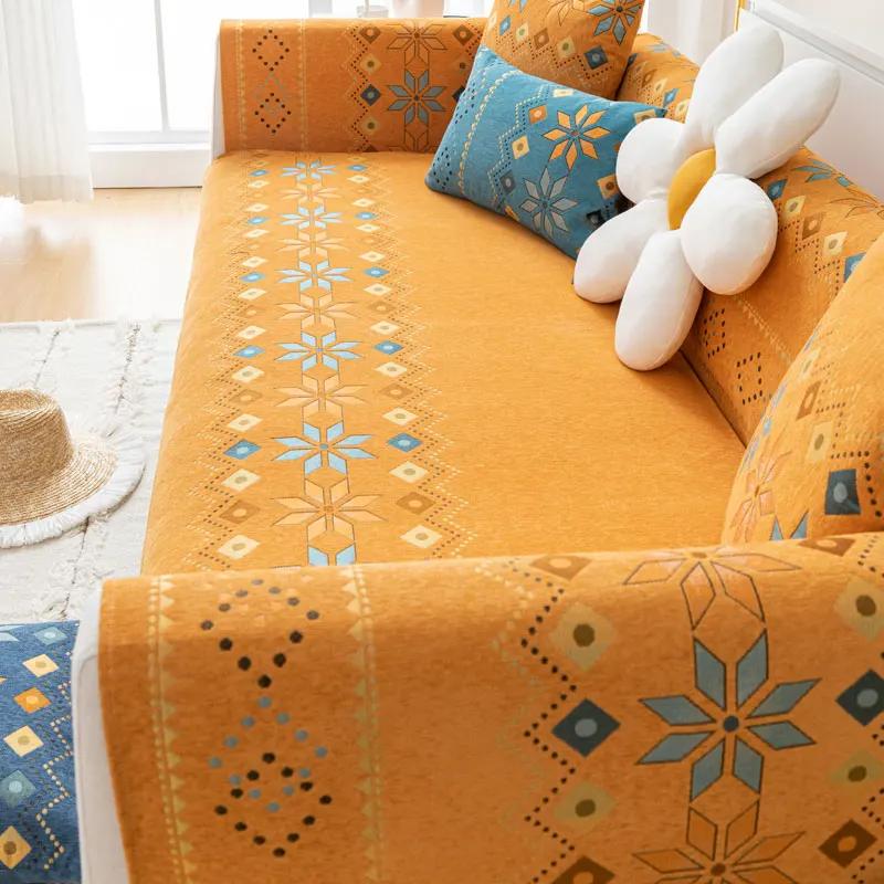 EIFLOY-Boho Sofa Cover, 2, 3, 4 Seater, L Shape, Chenille, Non-slip Leather Couch Furniture Slipcovers, Soft, Wholesale