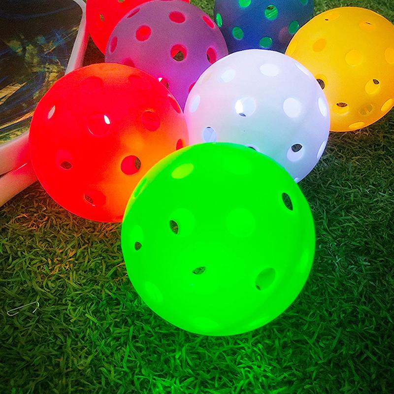 74Mm 40 Löcher Leuchtender Pickleball Langlebig Mehrfarbig Elastisch Senioren Tennis Leuchten Im Dunkeln Pe Ball Indoor Utdoor