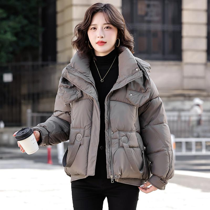 Hooded short cotton-padded coat for women's winter new small loose thickened down cotton-padded jacket