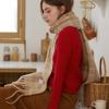 TATIANA Snug Checked Wool Blended Muffler MF8108 Beige