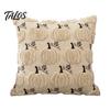 Quilted Embroidery Holiday Decor Fall Pumpkin Cushion Cover, 18x18 Inch Plush Throw Pillow Skin Friendly Fabric Cases Farmhouse Case for Sofa