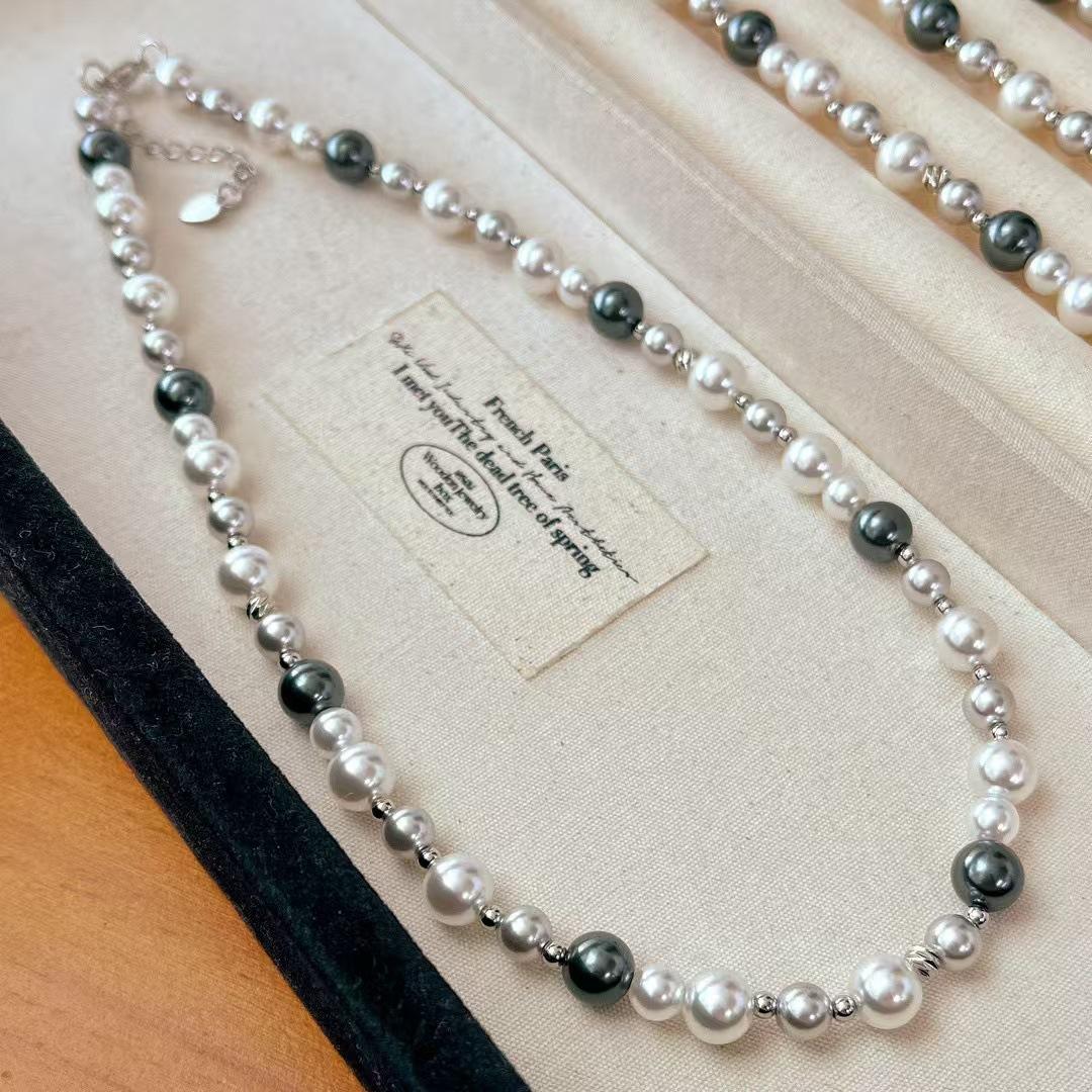 

Retro Autumn And Winter New High-Gloss Perfect Circle Artificial Pearl Collarbone Chain Necklace