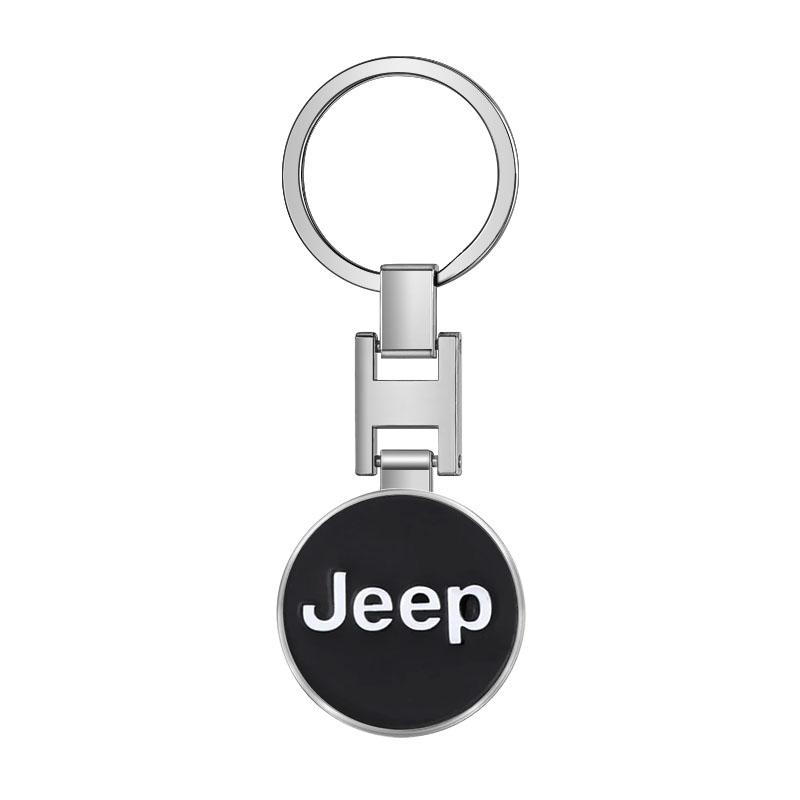 

1Pcs Car Emblem Keychain Key Ring Accessories For Jeep Renegade Compass Wrangler JK Patriot Grand Cherokee XJ SRT Trail Hawk